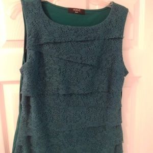 Dark green scalloped top